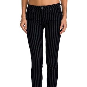 Paige black velvet striped jeans